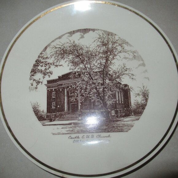 Homer Laughlin Other - Rhythm by Homer Laughlin Memory Plate Castle EUB Church Indiana